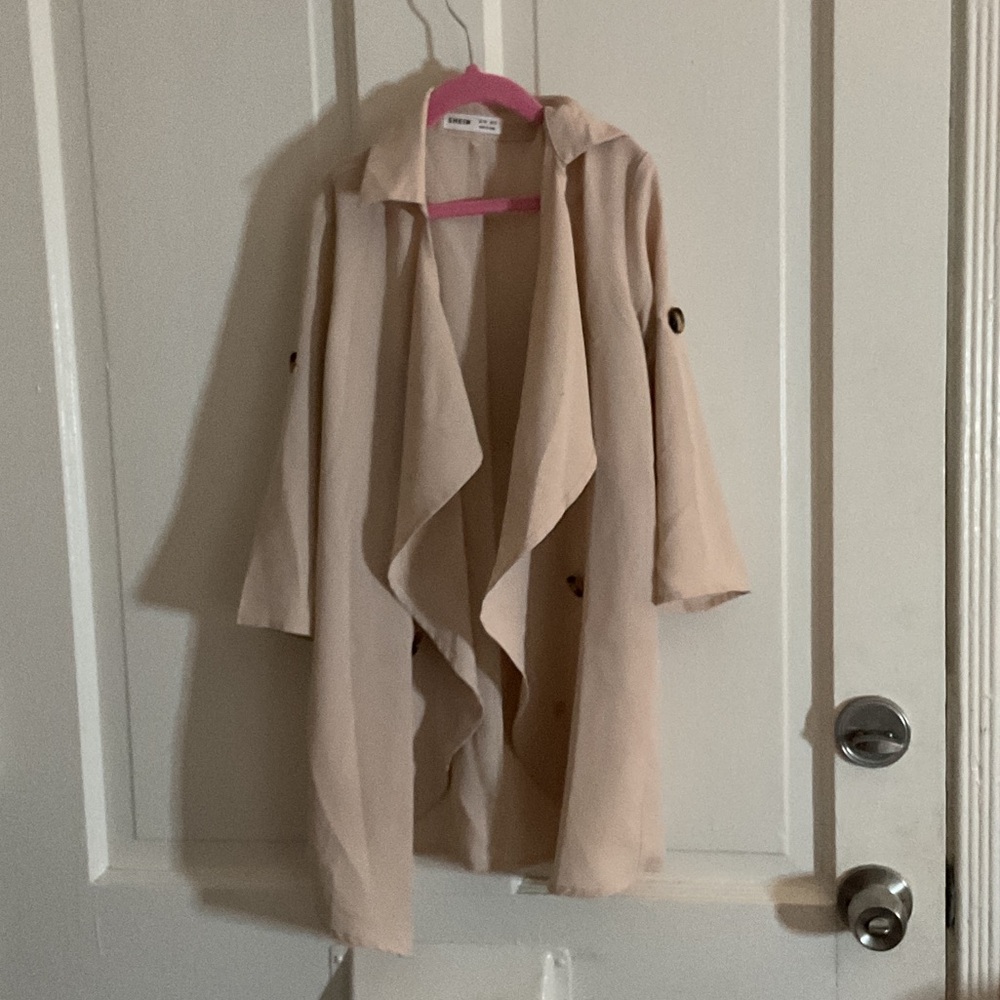 SHEIN Kids Cream Trench Coat